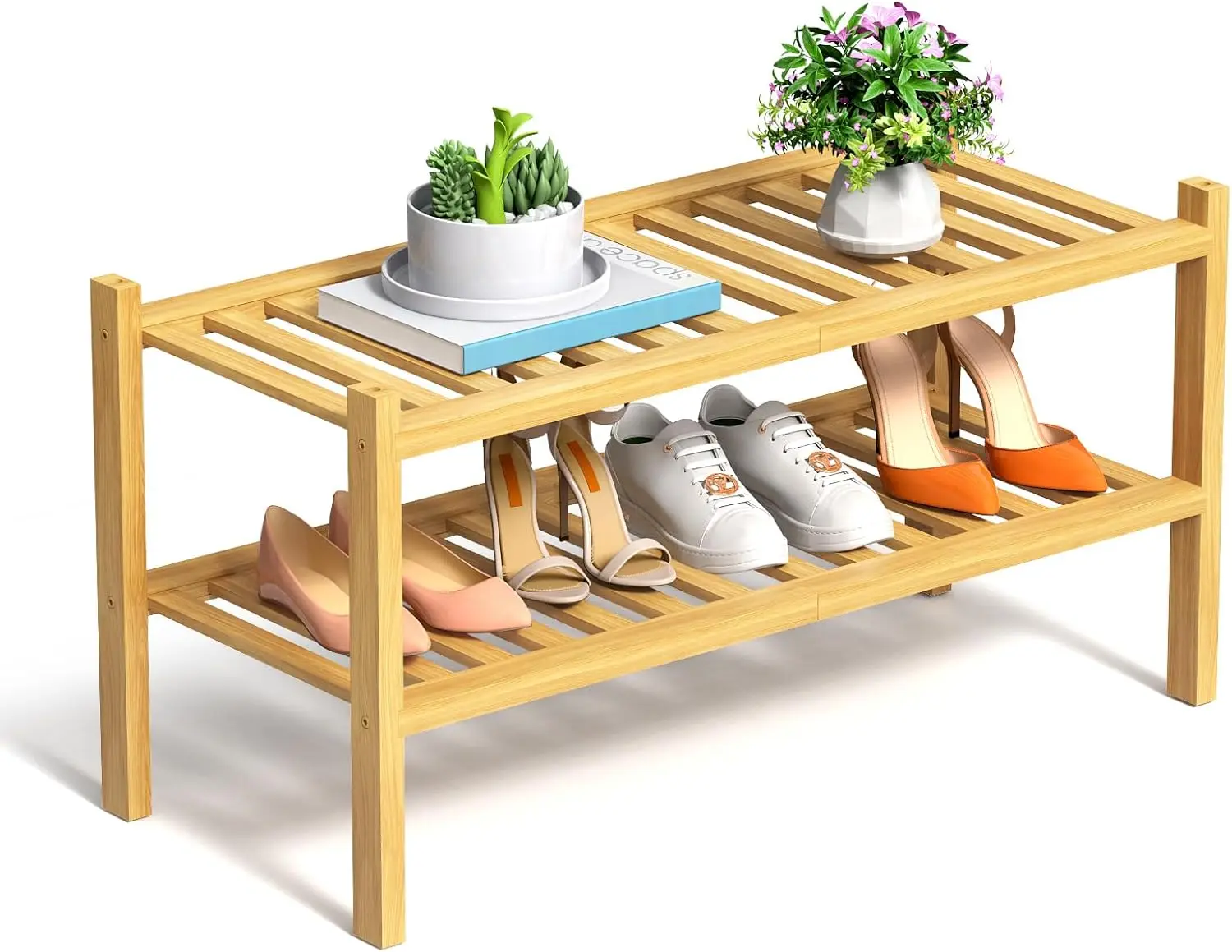 2 Tier Bamboo Shoe Ra For Closet Free Standing Wood Shoe Shelf Storage Organizer For Entryway Small Space Stackable, Natural
2 Tier Bamboo Shoe Ra For Closet Free Standing Wood Shoe Shelf Storage Organizer For Entryway Small Space Stackable, Natural
