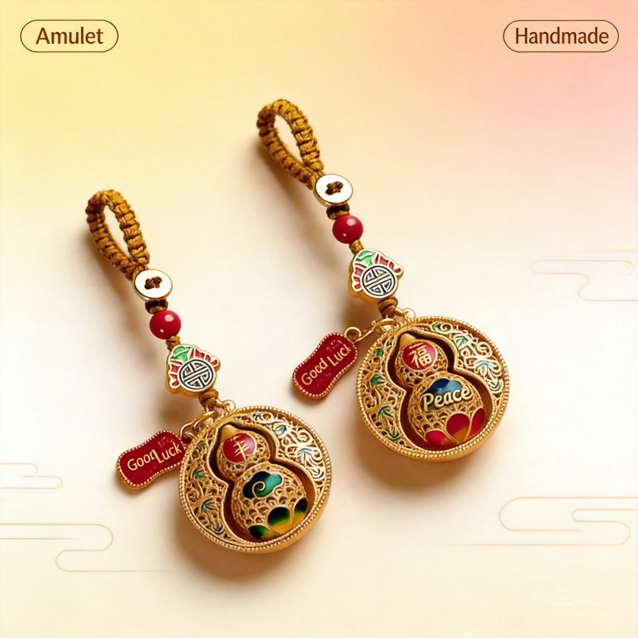 Gourd Car Keychain 2026 Chinese Style Sand Gold Unisex Braided Rope Hollow Out Enamel Fortune Blessing Pendant For Bag Decor Gif
Gourd Car Keychain 2026 Chinese Style Sand Gold Unisex Braided Rope Hollow Out Enamel Fortune Blessing Pendant For Bag Decor Gif