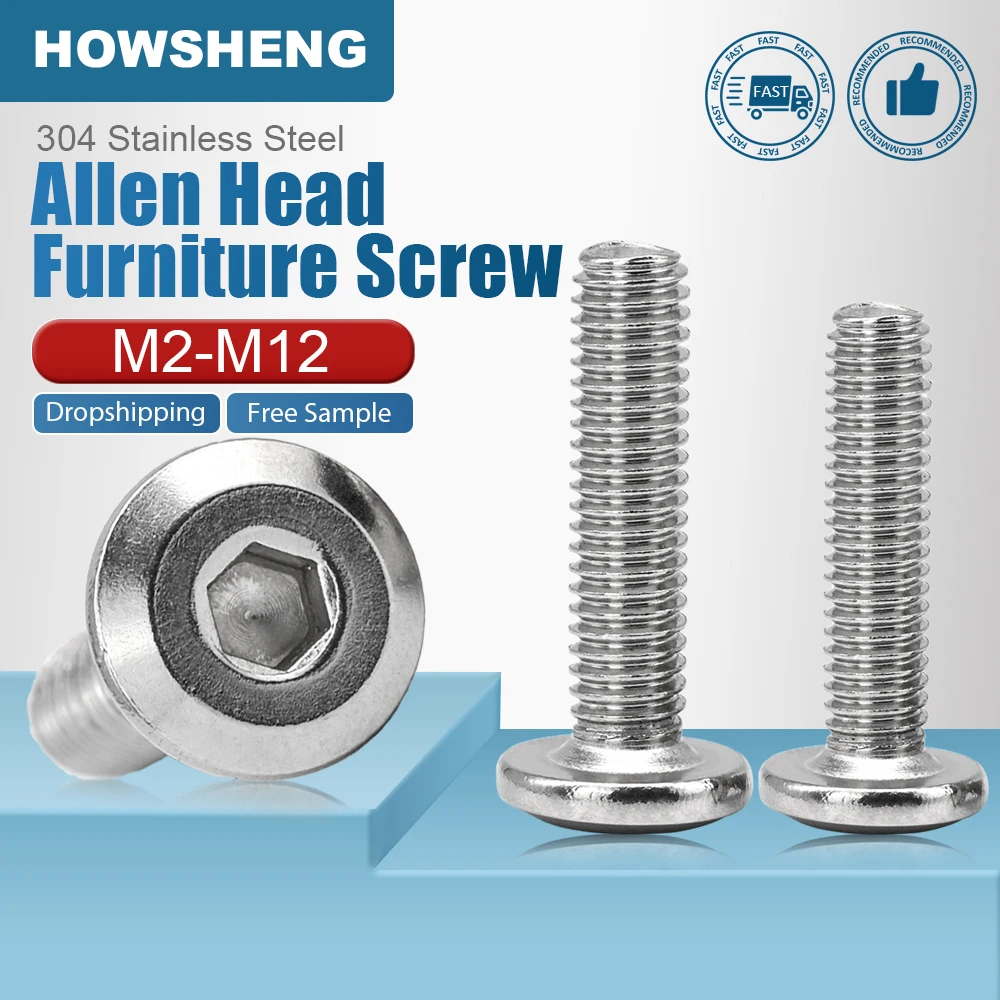 HOWSHENG 5-30pcs Hex Hexagon Socket Large Flat Head Screw M3 M4 M5 M6 M8 Stainless Steel Allen Bolt Furniture Rivet Screw
HOWSHENG 5-30pcs Hex Hexagon Socket Large Flat Head Screw M3 M4 M5 M6 M8 Stainless Steel Allen Bolt Furniture Rivet Screw