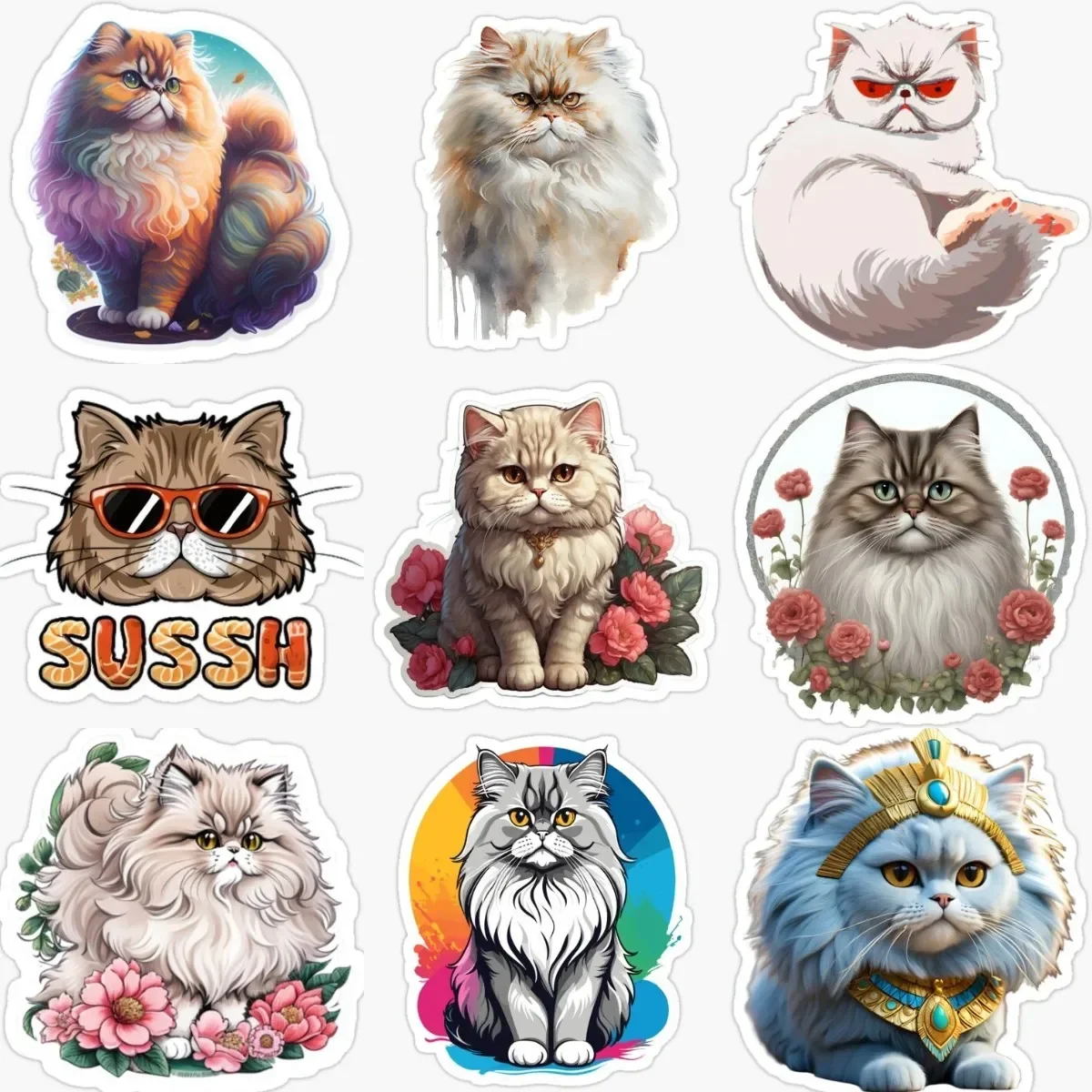 Cute Persian Cat Pets Personalized PVC Sticker for Decorate Door Fridge Wall Window Car Van Bicycle Decal Accessories
Cute Persian Cat Pets Personalized PVC Sticker for Decorate Door Fridge Wall Window Car Van Bicycle Decal Accessories