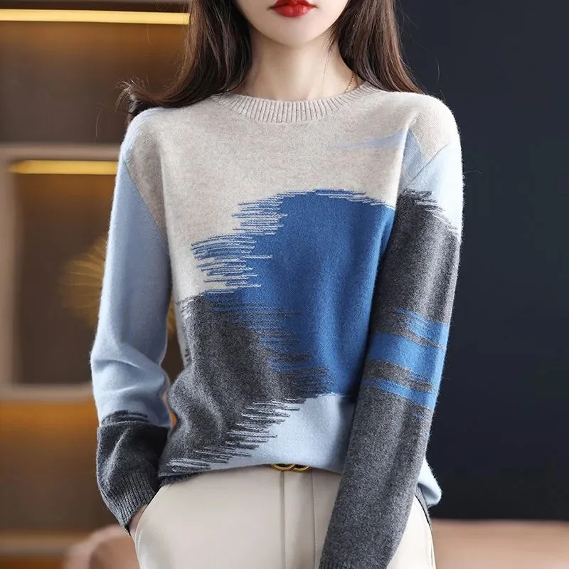 Ladies Fashion Round Neck Loose Pullover Knitting Top Autumn Women Short Sweater Coat Korean Female Long Sleeves Knitted Jacket
Ladies Fashion Round Neck Loose Pullover Knitting Top Autumn Women Short Sweater Coat Korean Female Long Sleeves Knitted Jacket