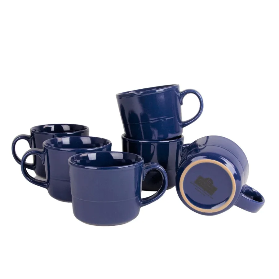Double Line 3.75" 12 fl oz Stoneware Mug Set of 6 Cobalt Blue
Double Line 3.75" 12 fl oz Stoneware Mug Set of 6 Cobalt Blue