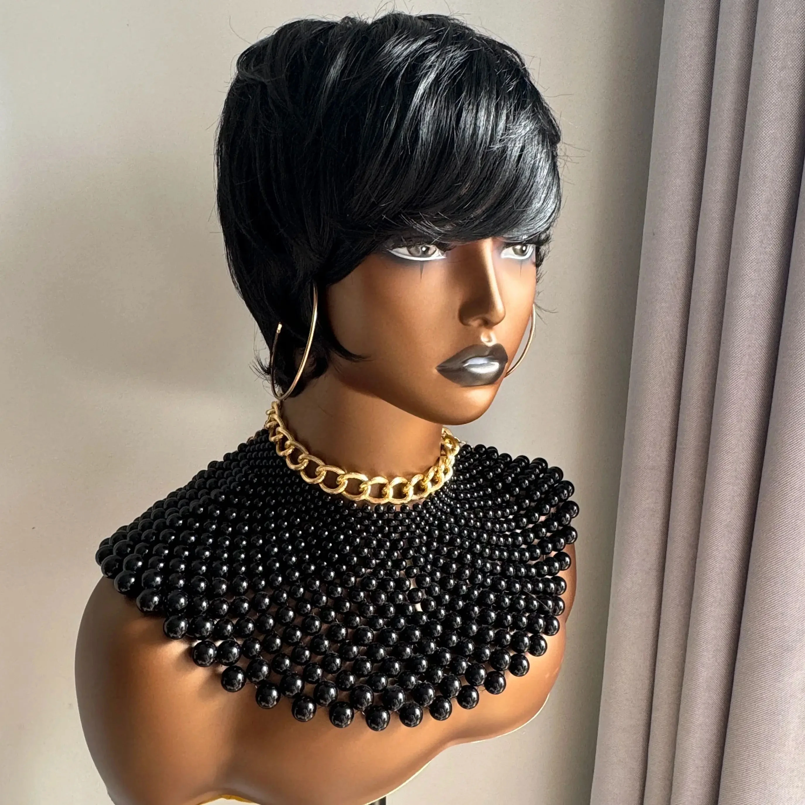 Natural Color Short Bob Straight Human Wigs with Bangs for Black Women Brazilian Virgin Hair Pixie Cut Wig Cheap Human Hair Wig
Natural Color Short Bob Straight Human Wigs with Bangs for Black Women Brazilian Virgin Hair Pixie Cut Wig Cheap Human Hair Wig