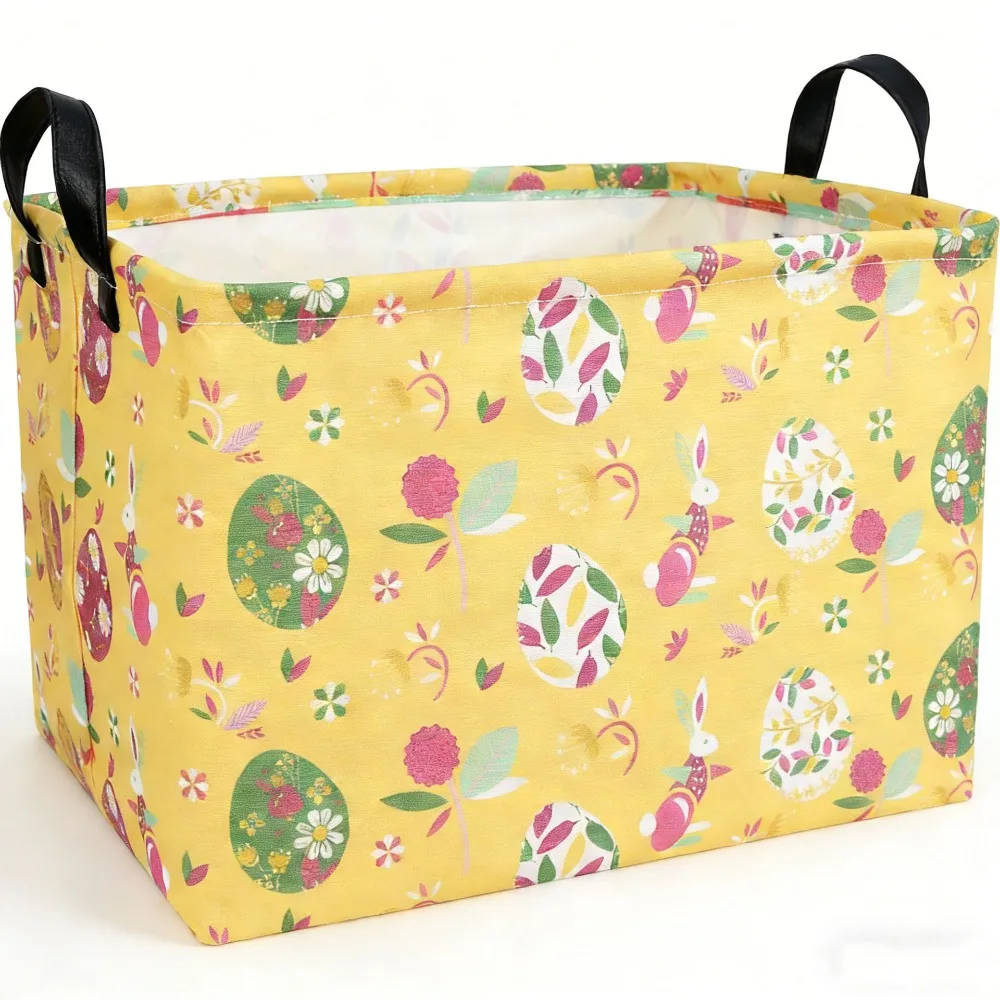 Cartoon Rectangular Easter Basket Foldable Easter Room Decor Storage Organizer Bin Box with Handle Clothes Laundry Hamper
Cartoon Rectangular Easter Basket Foldable Easter Room Decor Storage Organizer Bin Box with Handle Clothes Laundry Hamper