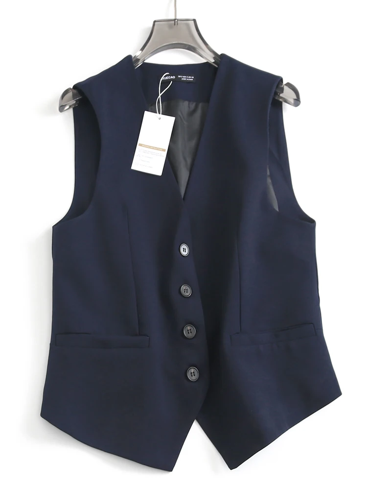 Slimming Color V-Neck Single Button Sleeveless Vest Layering Commute Women's Jacket M243 Short Length Polyester
Slimming Color V-Neck Single Button Sleeveless Vest Layering Commute Women's Jacket M243 Short Length Polyester