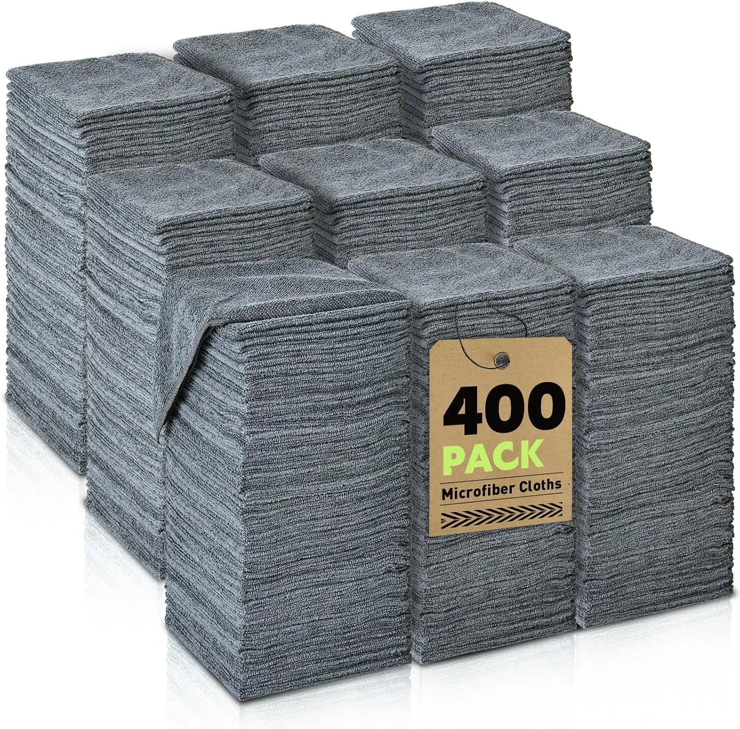 Gray Microfiber Cleaning Cloths Bulk, 400 Pack for Cars, Ultra Absorbent Lint-Free Towels, 12x12 inches
Gray Microfiber Cleaning Cloths Bulk, 400 Pack for Cars, Ultra Absorbent Lint-Free Towels, 12x12 inches