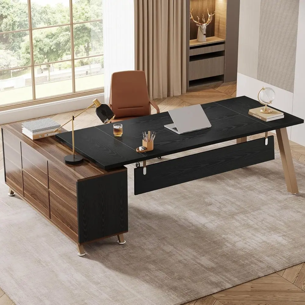 Large L-Shaped Executive Desk with Storage, 78.7 Black & Walnut Office Desk for Home or Work
Large L-Shaped Executive Desk with Storage, 78.7 Black & Walnut Office Desk for Home or Work