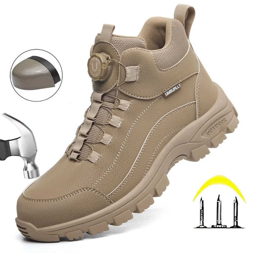 Men's Safety Work Boots Steel Toe Anti- Crush Resistant Puncture Proof Kevlar Anti- Slip Rubber Sole Fashion Button Style
Men's Safety Work Boots Steel Toe Anti- Crush Resistant Puncture Proof Kevlar Anti- Slip Rubber Sole Fashion Button Style