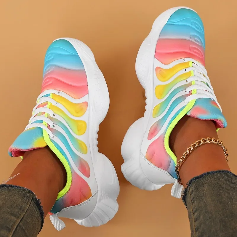 Pop Women Sneakers 2025 Fashion Rainbow Color Shoes Casual Platform Walking Shoes Outdoor Comforable Ladies Vulcanized Shoes
Pop Women Sneakers 2025 Fashion Rainbow Color Shoes Casual Platform Walking Shoes Outdoor Comforable Ladies Vulcanized Shoes
