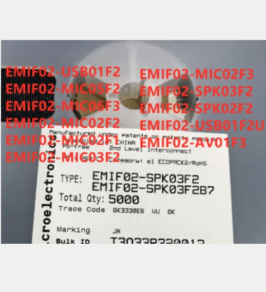 10PCS EMIF02-USB01F2 EMIF02-MIC05F2 EMIF02-MIC06F3 EMIF02-MIC02F2 EMIF02-MIC02F1 EMIF02-MIC03F2 EMIF02-MIC02F3 EMIF02-SPK03F2
10PCS EMIF02-USB01F2 EMIF02-MIC05F2 EMIF02-MIC06F3 EMIF02-MIC02F2 EMIF02-MIC02F1 EMIF02-MIC03F2 EMIF02-MIC02F3 EMIF02-SPK03F2