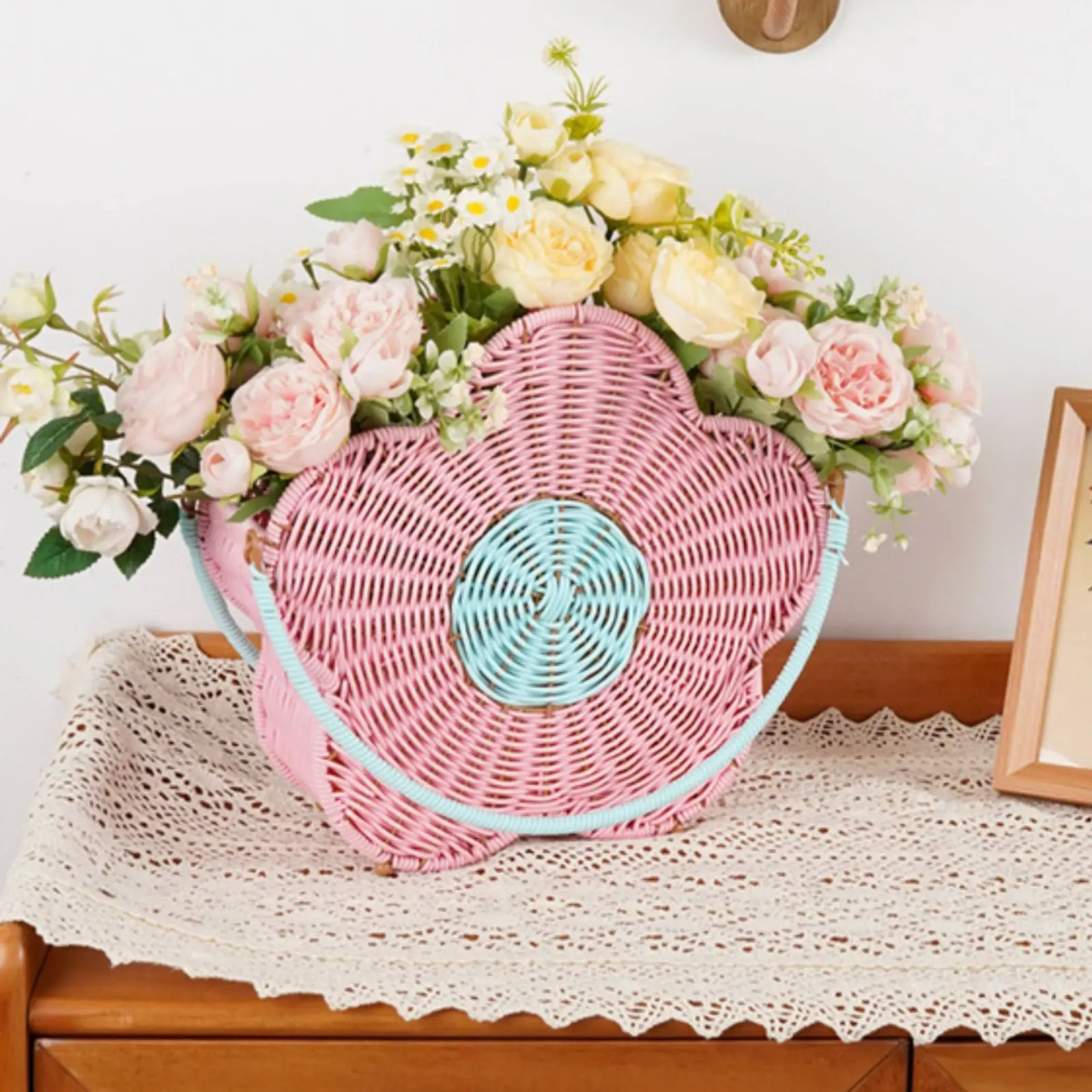 Woven Flower Basket Handmade Flower Basket Home Decor Storage Boho Look for Living Room
Woven Flower Basket Handmade Flower Basket Home Decor Storage Boho Look for Living Room