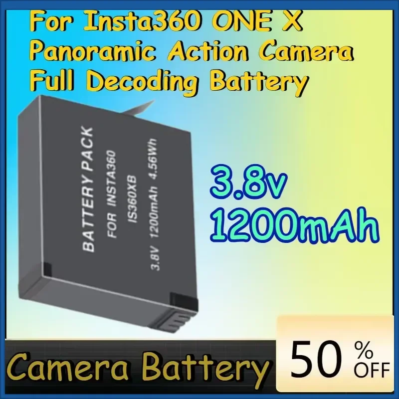 3.8v 1200mAh Insta360 ONE X High-Quality Battery for Insta360 ONE X Panoramic Action Camera Full Decoding Battery
3.8v 1200mAh Insta360 ONE X High-Quality Battery for Insta360 ONE X Panoramic Action Camera Full Decoding Battery