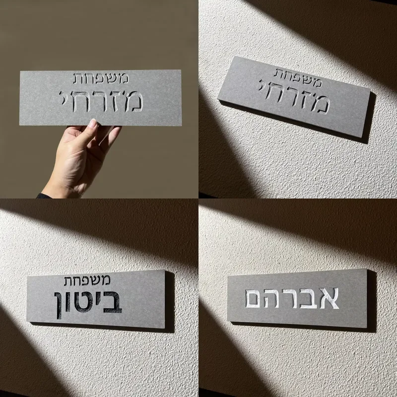 Custom Ceramic Family Name Sign Personalized Engraved House Plaque Modern Entrance Door Sign in Hebrew Apartment Number Sign
Custom Ceramic Family Name Sign Personalized Engraved House Plaque Modern Entrance Door Sign in Hebrew Apartment Number Sign