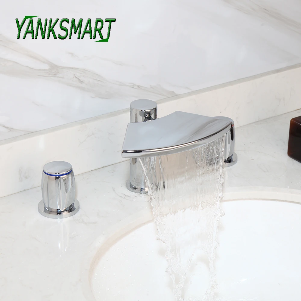 YANKSMART 2 & 3 Pcs Bathroom Basin Faucet Chrome Brass Deck Mounted Waterfall Faucet Single Handle Hot And Cold Mixer Water Tap
YANKSMART 2 & 3 Pcs Bathroom Basin Faucet Chrome Brass Deck Mounted Waterfall Faucet Single Handle Hot And Cold Mixer Water Tap
