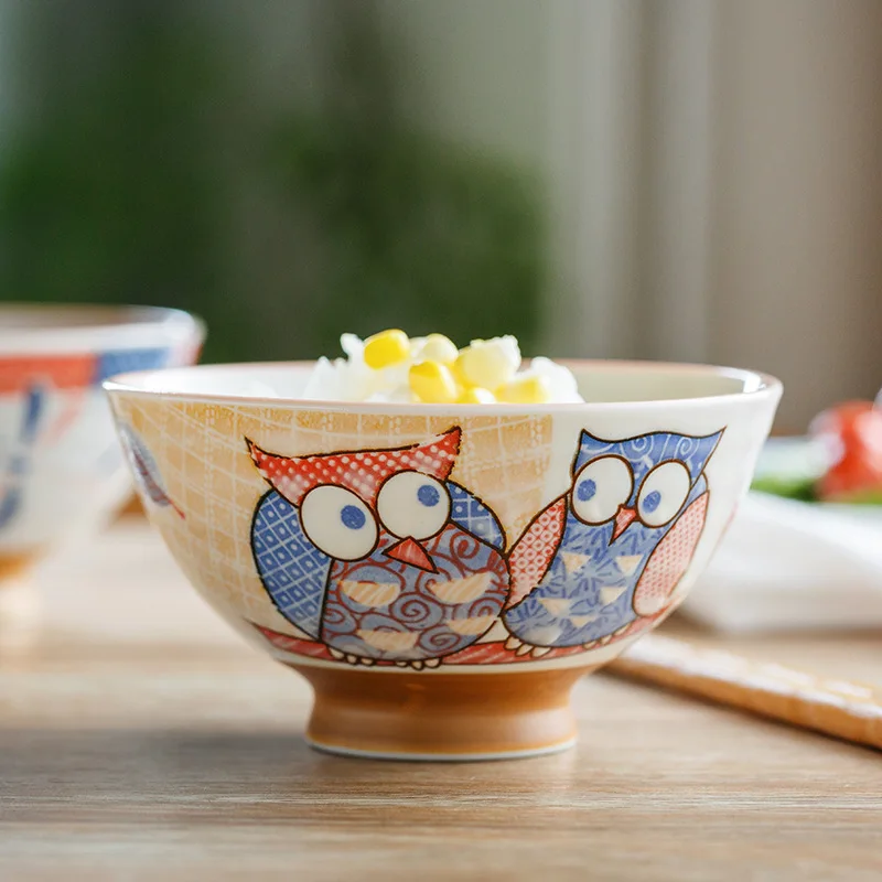 Японская импортная миска для риса с совой, подглазурная стрекоза, керамическая посуда, миска с мультяшными животными и кроликом для детей
Японская импортная миска для риса с совой, подглазурная стрекоза, керамическая посуда, миска с мультяшными животными и кроликом для детей