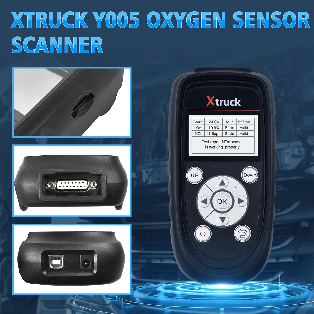 Dual NOx sensor with four temperature sensors auto detector Xtruck Y005 Diesel engine nitrogen oxygen sensor scanner
Dual NOx sensor with four temperature sensors auto detector Xtruck Y005 Diesel engine nitrogen oxygen sensor scanner