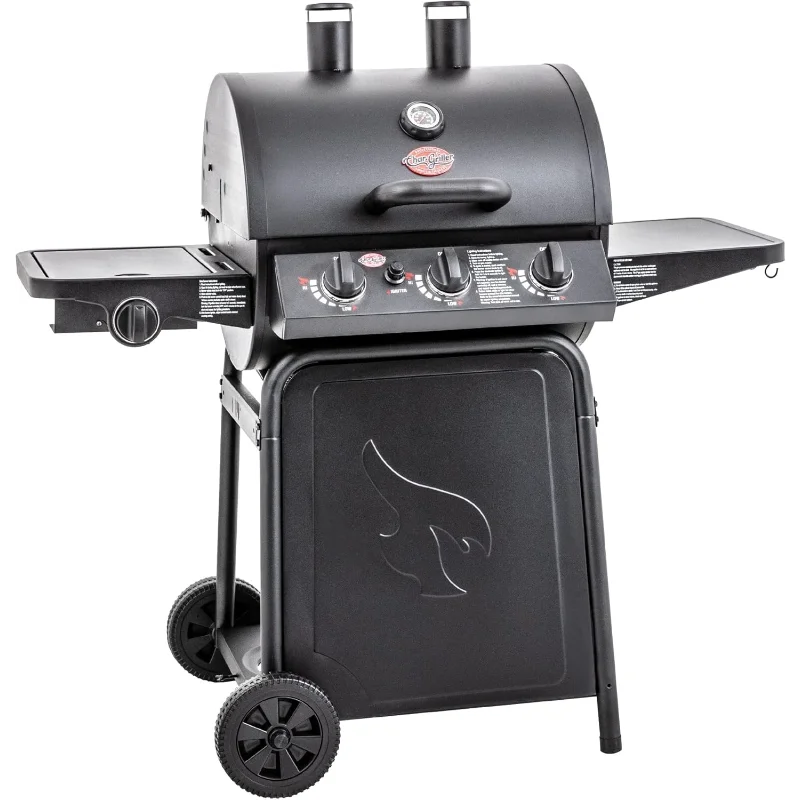Char-Griller® Grillin' Pro 3-Burner Propane Gas Grill in Black with 40,800 BTU, Cast Iron Grates and Warming Racks, 630 Cooking
Char-Griller® Grillin' Pro 3-Burner Propane Gas Grill in Black with 40,800 BTU, Cast Iron Grates and Warming Racks, 630 Cooking