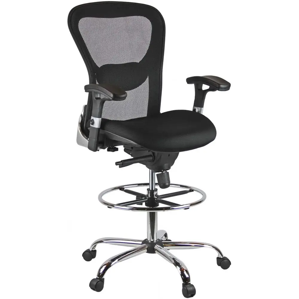 Elegant Black Mesh Swivel Stool with Armrests
Elegant Black Mesh Swivel Stool with Armrests