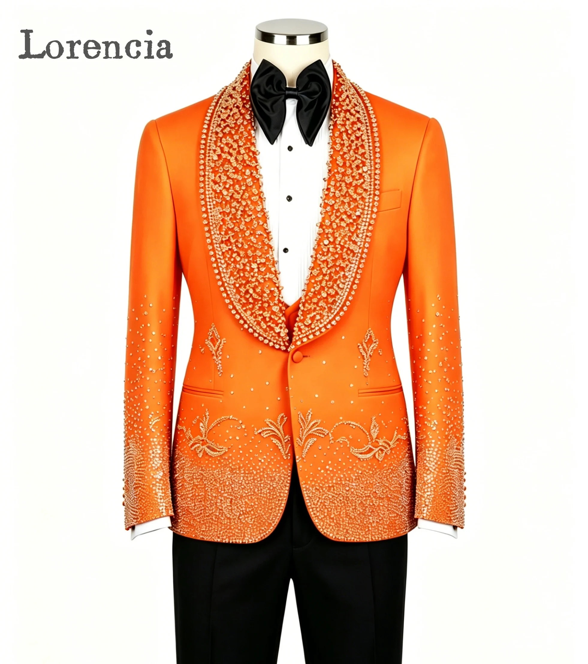 Rhinestone Customized Men's Suit 2 Pieces Sets Shawl Lapel Single Breasted Formal Suit for Wedding Party Tuxedos fatos de homem
Rhinestone Customized Men's Suit 2 Pieces Sets Shawl Lapel Single Breasted Formal Suit for Wedding Party Tuxedos fatos de homem