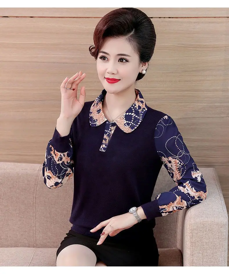 Шифоновая рубашка для мам. Новый топ в западном стиле. Футболка с длинными рукавами для женщин среднего и пожилого возраста. Женская одежда с воротником и основанием.
Шифоновая рубашка для мам. Новый топ в западном стиле. Футболка с длинными рукавами для женщин среднего и пожилого возраста. Женская одежда с воротником и основанием.