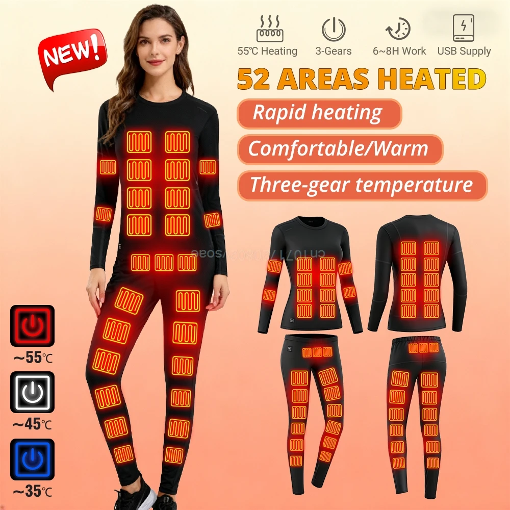 52 Areas Women's Heated Underwear Set Winter USB Electric Heating Jacket Men Sports Thermal Underwear Electric Heating Clothing
52 Areas Women's Heated Underwear Set Winter USB Electric Heating Jacket Men Sports Thermal Underwear Electric Heating Clothing