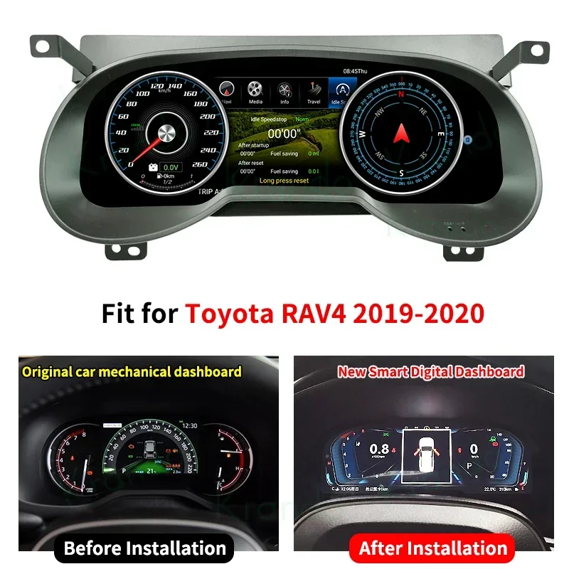 12,3-дюймовый автомобильный цифровой кластер для Toyota RAV4 2019 2020, ЖК-дисплей, приборная панель, приборная панель, многофункциональный плеер
12,3-дюймовый автомобильный цифровой кластер для Toyota RAV4 2019 2020, ЖК-дисплей, приборная панель, приборная панель, многофункциональный плеер