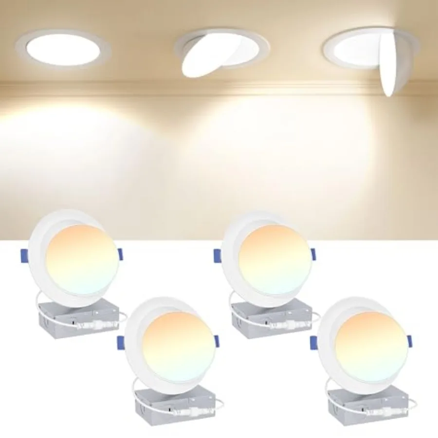 Gimbal Led Recessed Lighting 90° Rotatable and 5CCT Selectable Dimmable Eyeball Recessed Lights Angled Adjustable Ceilg Downlig
Gimbal Led Recessed Lighting 90° Rotatable and 5CCT Selectable Dimmable Eyeball Recessed Lights Angled Adjustable Ceilg Downlig