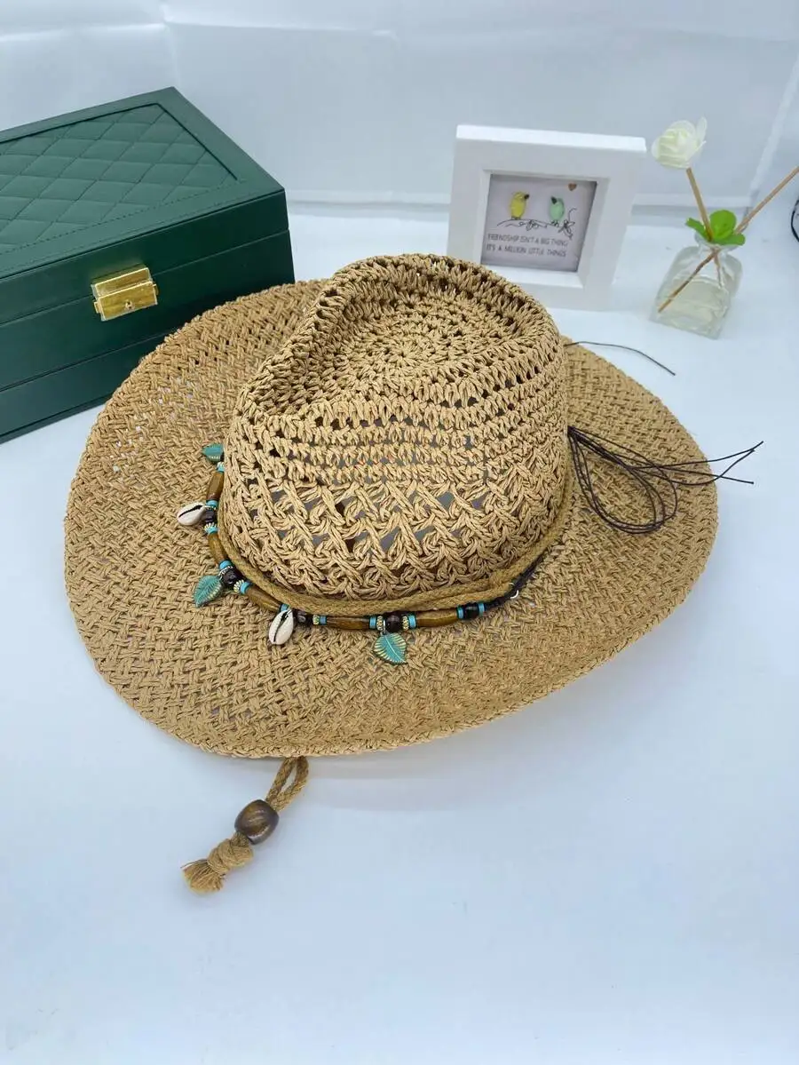 Vintage Hollow Wide Brim Straw Hat Handwoven Breathable Sun Hat For Beach Outdoor Travel
Vintage Hollow Wide Brim Straw Hat Handwoven Breathable Sun Hat For Beach Outdoor Travel
