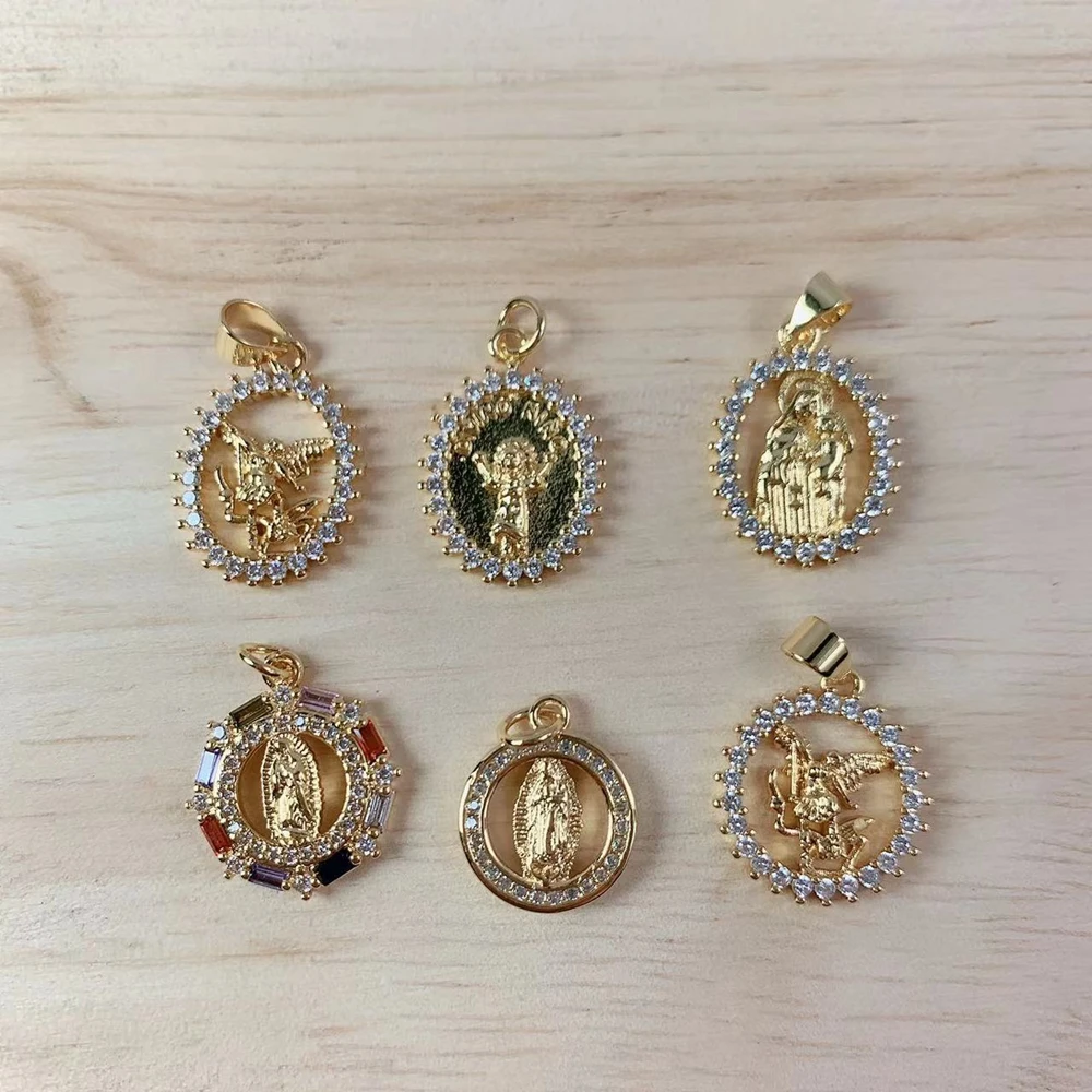Fashion Metal Zircon Angel Guadalupe Virgin Pendants Charms For Jewelry Making Religious DIY Personality Necklace Bracelet
Fashion Metal Zircon Angel Guadalupe Virgin Pendants Charms For Jewelry Making Religious DIY Personality Necklace Bracelet