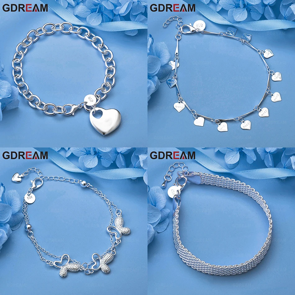 GDREAM 925 Sterling Silver Letter Love Heart Pendant Bracelet Feminine Temperament Unique Anniversary Gift Jewelry
GDREAM 925 Sterling Silver Letter Love Heart Pendant Bracelet Feminine Temperament Unique Anniversary Gift Jewelry