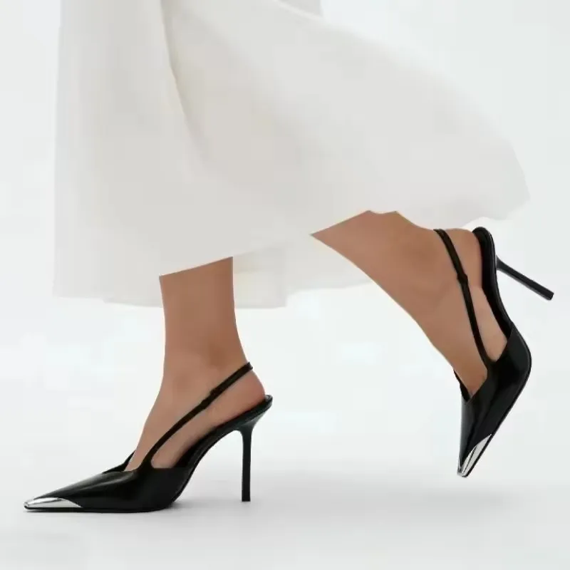 Hlieny 2026 Летние модные женские туфли-лодочки из искусственной кожи с металлическим квадратным носком, элегантные туфли на шпильке, офисные туфли-слингбэки для женщин
Hlieny 2026 Летние модные женские туфли-лодочки из искусственной кожи с металлическим квадратным носком, элегантные туфли на шпильке, офисные туфли-слингбэки для женщин