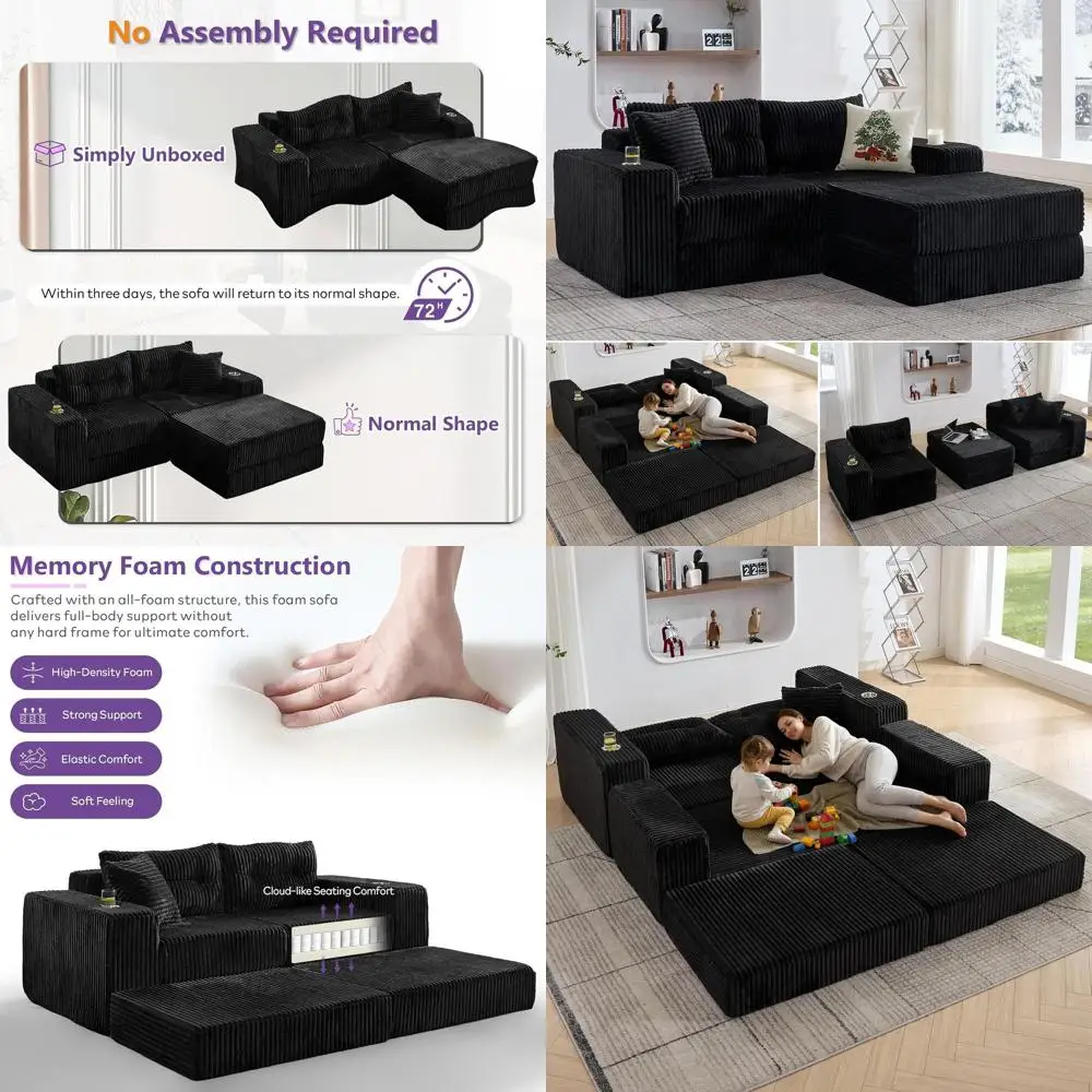 Loveseat and Ottoman Set, Plush Corduroy Sectional Sofa with Deep Seating, Sleeper Sofa Bed, Living Room Furniture, No Assembly
Loveseat and Ottoman Set, Plush Corduroy Sectional Sofa with Deep Seating, Sleeper Sofa Bed, Living Room Furniture, No Assembly