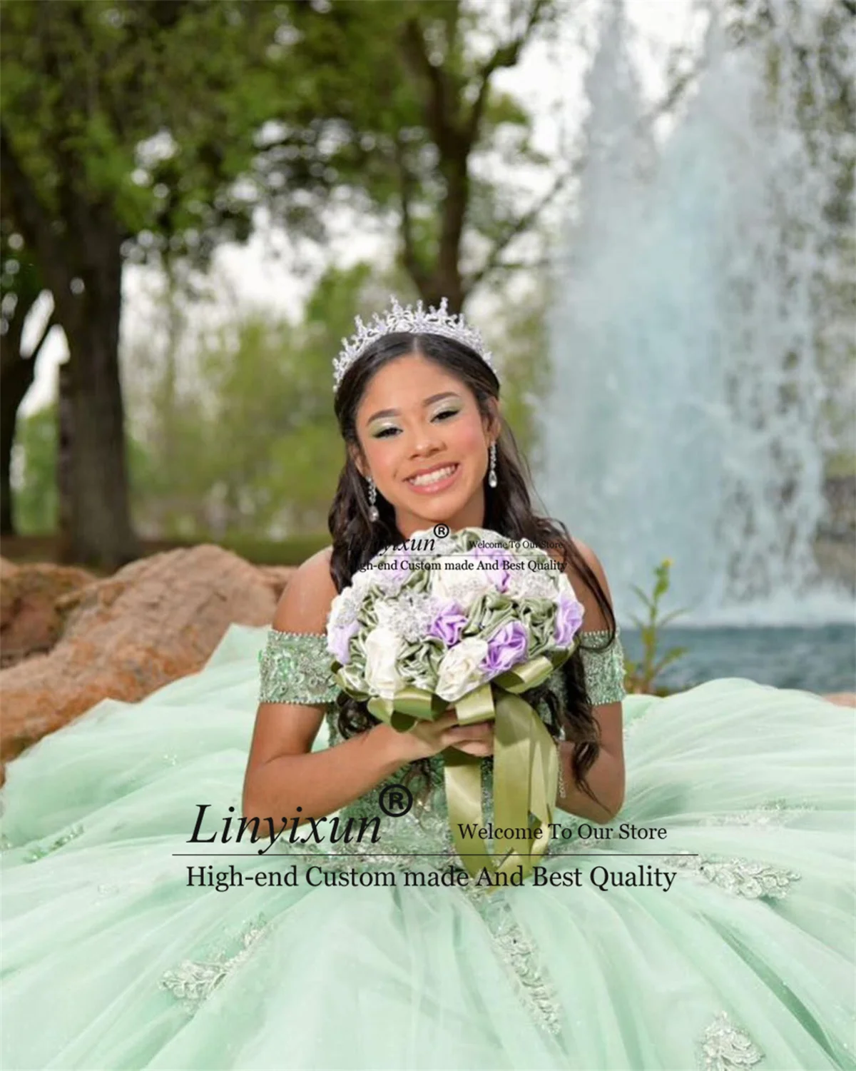 Mint Green Ball Gown Quinceanera Dresses With 3D Appliques Lace Sweet 16 Dress Princess Off Shoulder Mexican Vestidos De 15 Anos
Mint Green Ball Gown Quinceanera Dresses With 3D Appliques Lace Sweet 16 Dress Princess Off Shoulder Mexican Vestidos De 15 Anos