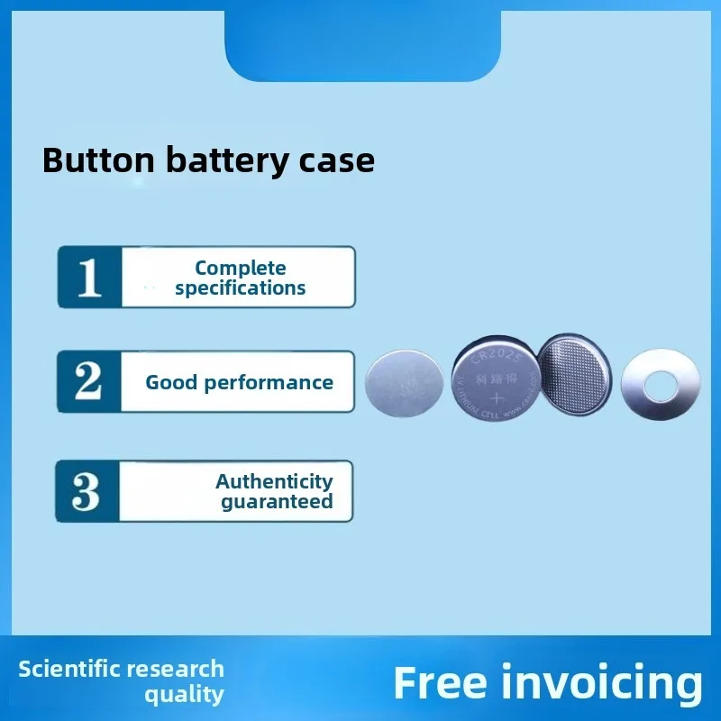 Button Cell Cases CR2016, CR2025, CR2032, Gaskets & Spring Plates, 304 Stainless Steel Battery Cases
Button Cell Cases CR2016, CR2025, CR2032, Gaskets & Spring Plates, 304 Stainless Steel Battery Cases