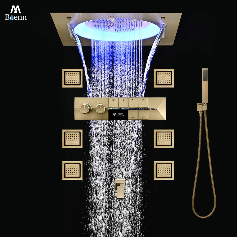 M Boenn Bathroom Faucet Temperature Display Thermostatic Shower System LED Lighting Emotional Appeal Couple Music Shower Head
M Boenn Bathroom Faucet Temperature Display Thermostatic Shower System LED Lighting Emotional Appeal Couple Music Shower Head