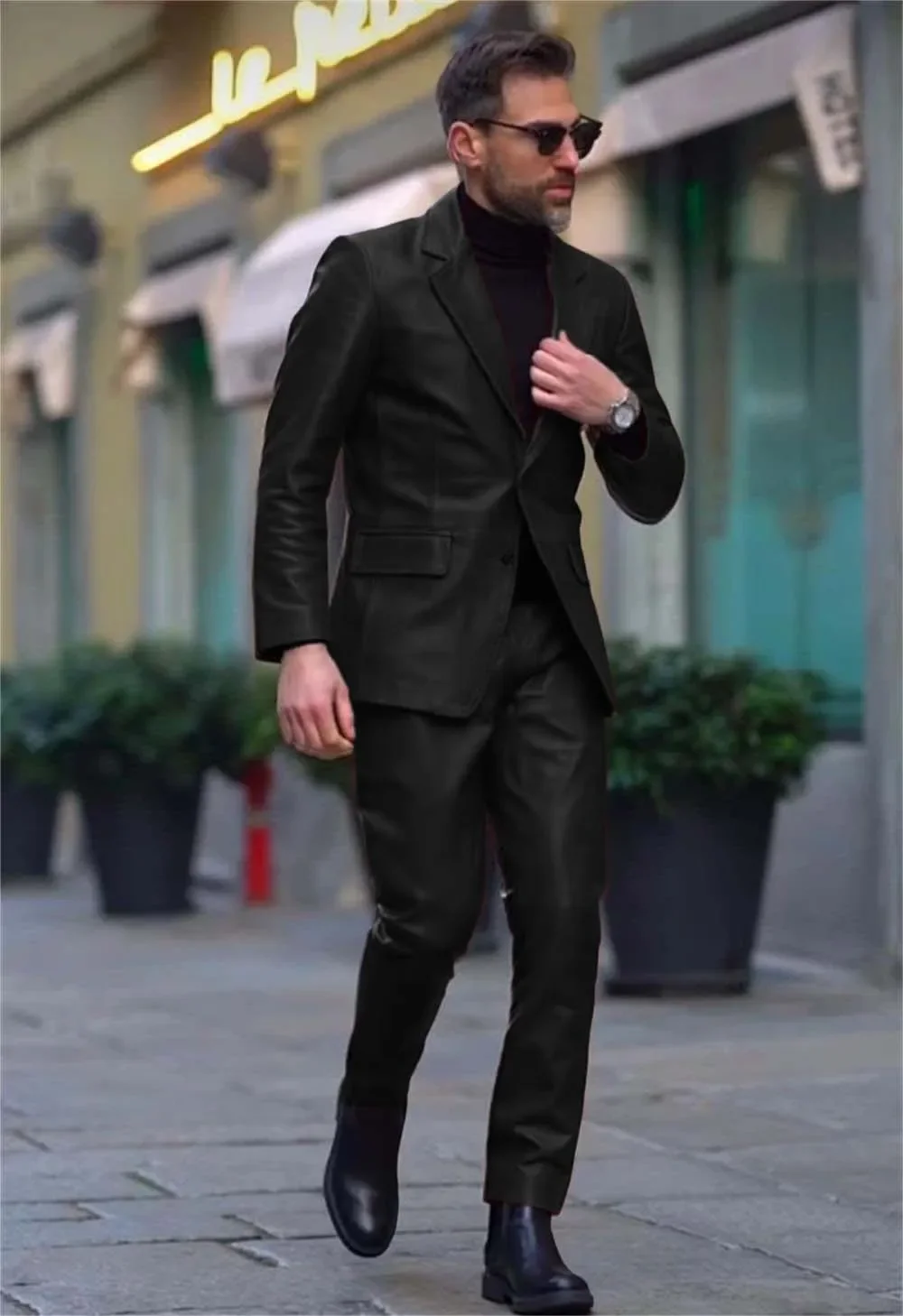 Деловые мужские костюмы в стиле ретро, модная куртка, брюки, однотонная однобортная атласная модная одежда 
Деловые мужские костюмы в стиле ретро, модная куртка, брюки, однотонная однобортная атласная модная одежда