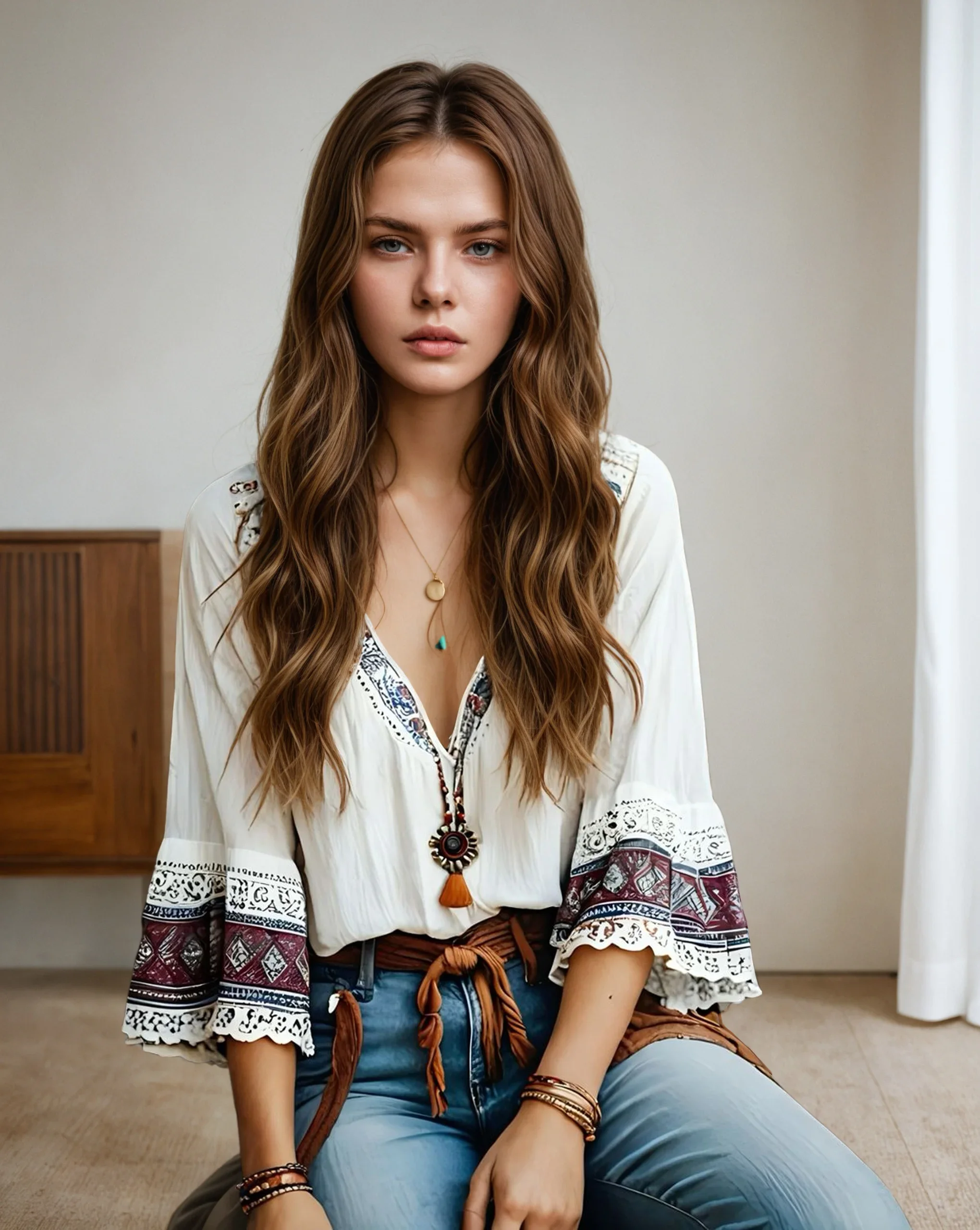 Women's Bohemian Blouse Chic Ethnic Style Retro Sexy V-Neck Long Sleeve Pullover Shirt Casual Vintage Indie Folk Fashion Shirt
Women's Bohemian Blouse Chic Ethnic Style Retro Sexy V-Neck Long Sleeve Pullover Shirt Casual Vintage Indie Folk Fashion Shirt