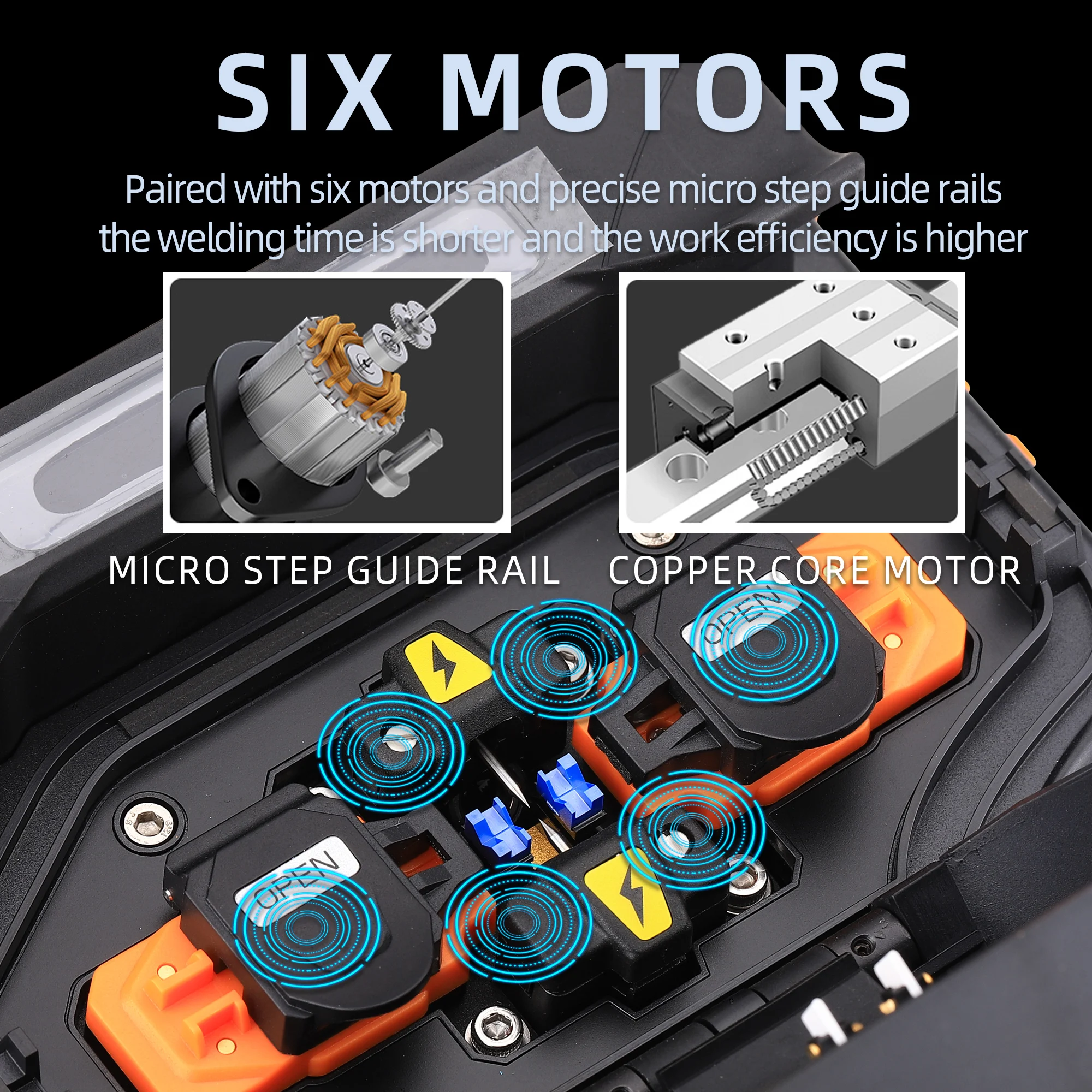 Hot Selling M5 Fiber Optic Fusion Splicer, Drop Cable Pigtail Patch Cord, 6-Motor Hot Melting Machine, Touch LCD Screen
Hot Selling M5 Fiber Optic Fusion Splicer, Drop Cable Pigtail Patch Cord, 6-Motor Hot Melting Machine, Touch LCD Screen