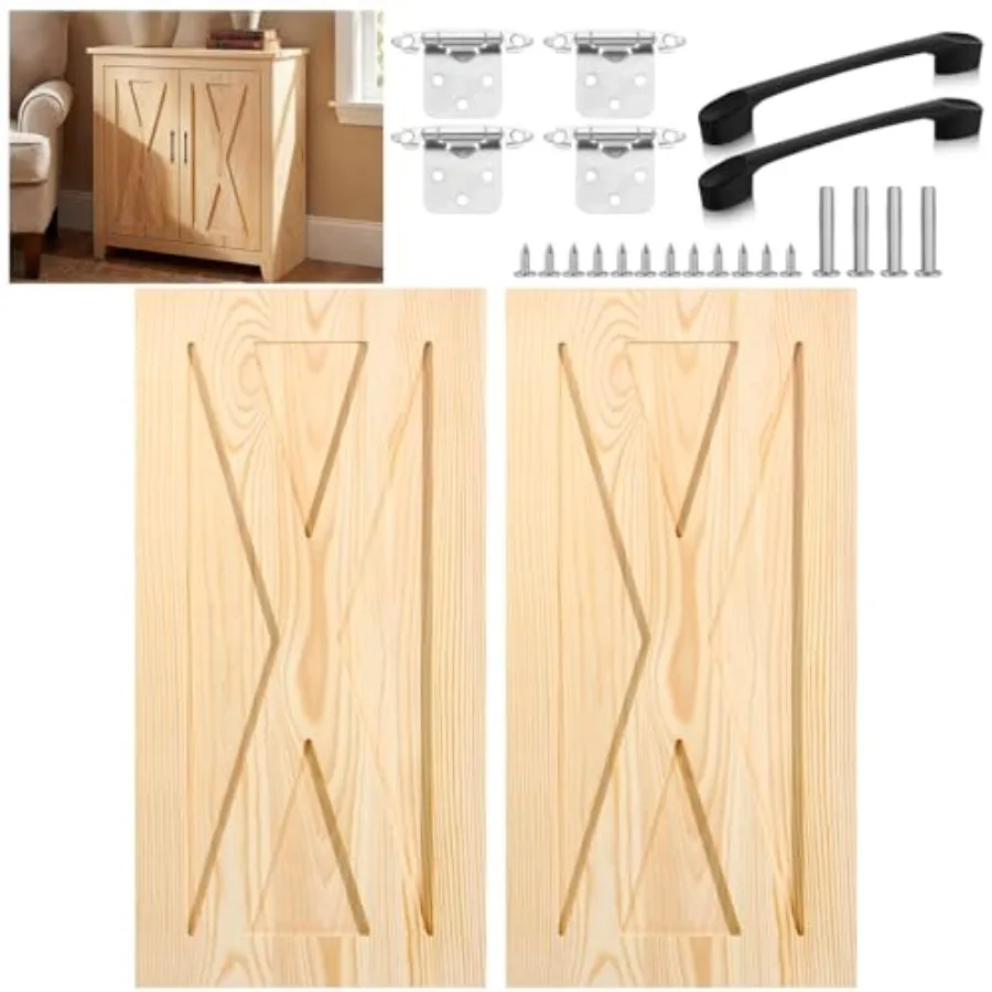 2 Sets 12'' W x 24'' H Cabinet Doors Unfinished Replacement with Hinges Handles Shaker Cabinet Doors Front Replacement for Kitc
2 Sets 12'' W x 24'' H Cabinet Doors Unfinished Replacement with Hinges Handles Shaker Cabinet Doors Front Replacement for Kitc