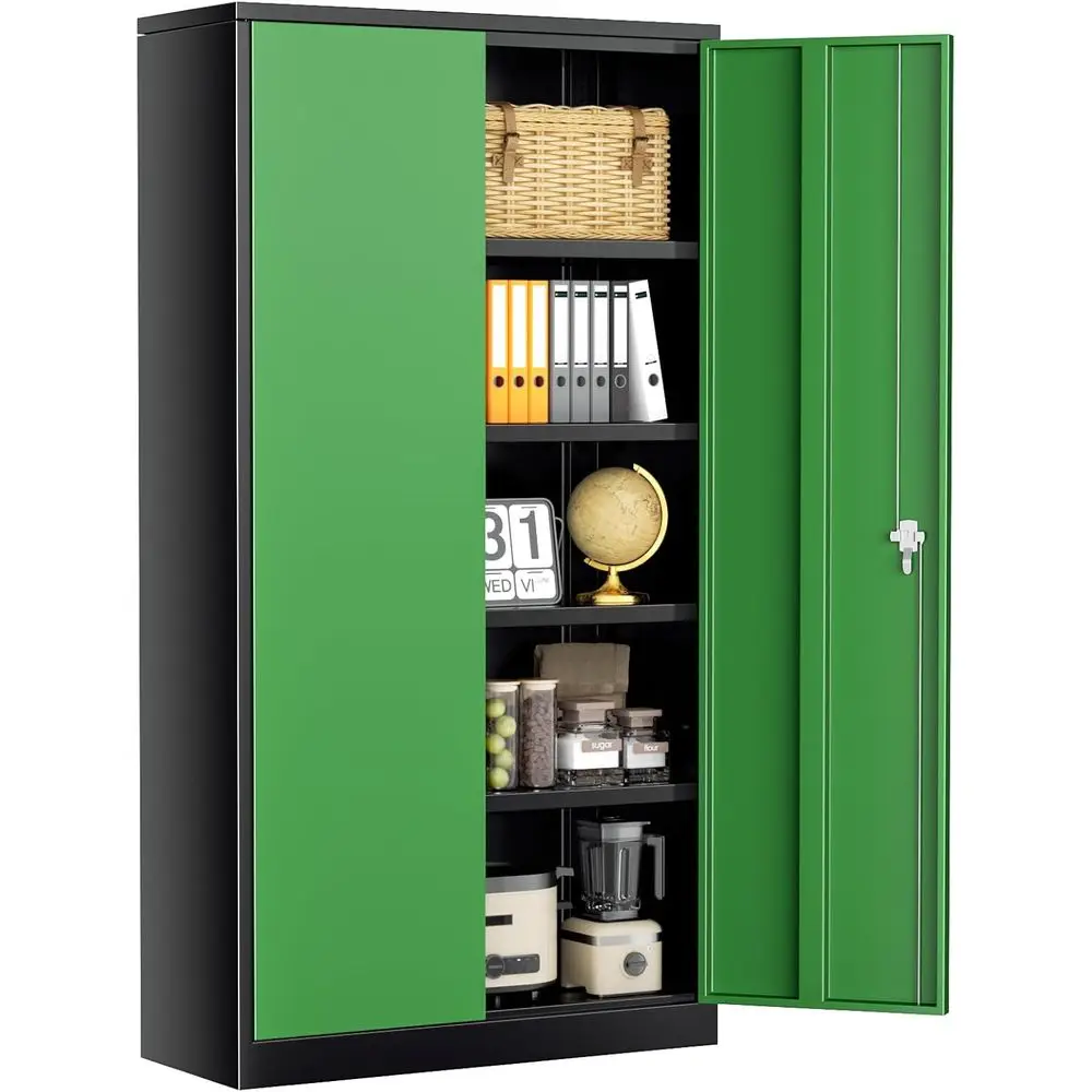 72" Metal Storage Cabinet - Heavy-Duty Metal Garage Cabinet with 4 Adjustable Shelves & 2 Door Tools, Oice, Home, Workshop,Black
72" Metal Storage Cabinet - Heavy-Duty Metal Garage Cabinet with 4 Adjustable Shelves & 2 Door Tools, Oice, Home, Workshop,Black