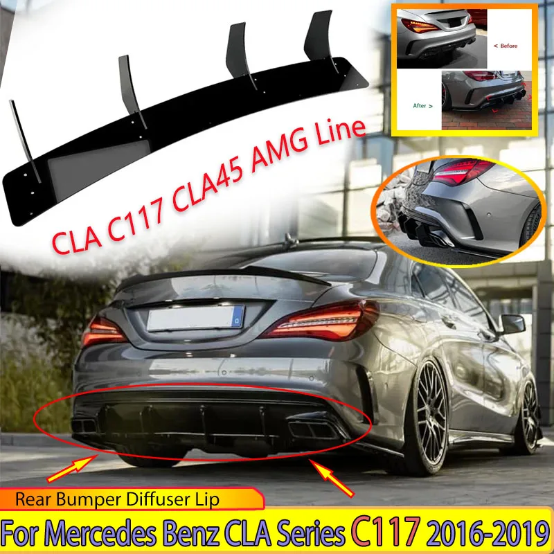 Для Mercedes Benz CLA Series C117 CLA45 AMG Line 2016-2019 задний бампер, диффузор, нижний боковой сплиттер, спойлер, комплект кузова 
Для Mercedes Benz CLA Series C117 CLA45 AMG Line 2016-2019 задний бампер, диффузор, нижний боковой сплиттер, спойлер, комплект кузова