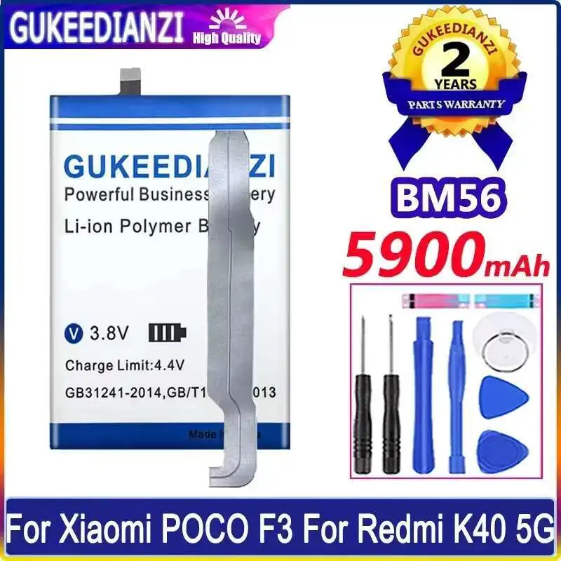 GUKEEDIANZI Battery BM56 5900mAh For Xiaomi POCO F3 GT for Redmi K40 5G Batteria
GUKEEDIANZI Battery BM56 5900mAh For Xiaomi POCO F3 GT for Redmi K40 5G Batteria