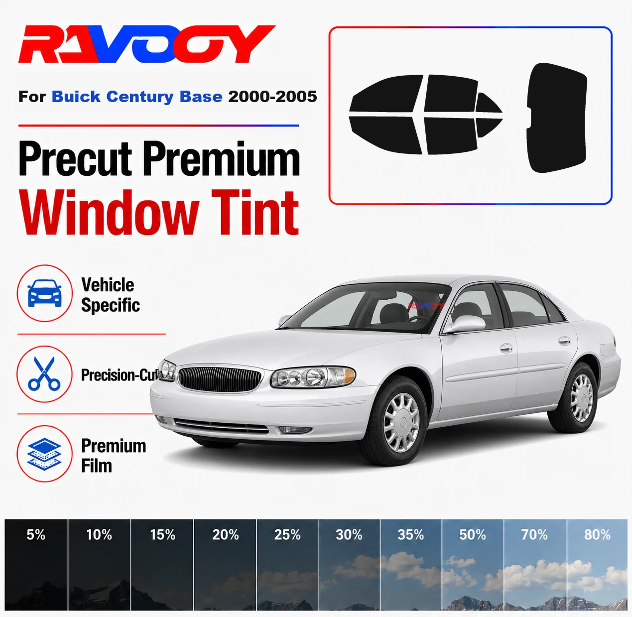 Premium Precut Window Tint Kit Front Rear Windows Rear Windshield For Buick Century Base 2000-2005 Car Solar Nano Ceramic Film
Premium Precut Window Tint Kit Front Rear Windows Rear Windshield For Buick Century Base 2000-2005 Car Solar Nano Ceramic Film