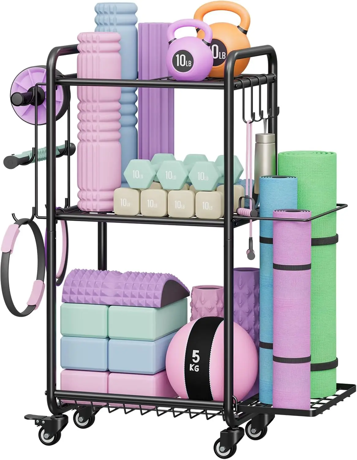 Heavy-Duty Steel Gym Storage Rack for Yoga Mats, Dumbbells & Equipment - Organize Your Home Fitness Space
Heavy-Duty Steel Gym Storage Rack for Yoga Mats, Dumbbells & Equipment - Organize Your Home Fitness Space