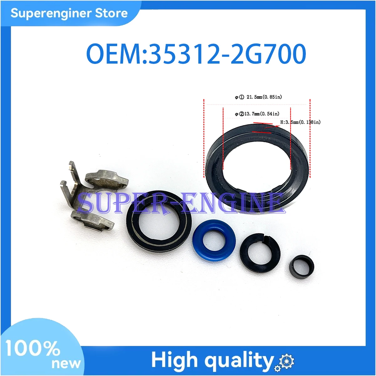 35312-2G700 Fuel Injector Seal Kit for Hyundai SantaTucson Kia Optima Sportage 2.4L 35312 2G700
35312-2G700 Fuel Injector Seal Kit for Hyundai SantaTucson Kia Optima Sportage 2.4L 35312 2G700
