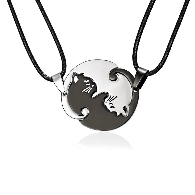 Black White Cat Couple Make Up Alloy Pendant Necklace Lovely Cat Women Men Lover's Gift Pandent Jewelry Fashion Accessory Tai ji
Black White Cat Couple Make Up Alloy Pendant Necklace Lovely Cat Women Men Lover's Gift Pandent Jewelry Fashion Accessory Tai ji