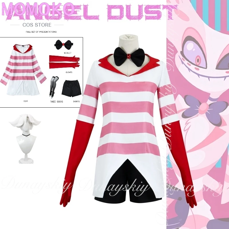 The Hell Hotel Anime Angel Dust AD Cosplay Demon Female Anchor With Pink White Striped Clothe Cosplay Costume Anime Full Of Suit
The Hell Hotel Anime Angel Dust AD Cosplay Demon Female Anchor With Pink White Striped Clothe Cosplay Costume Anime Full Of Suit