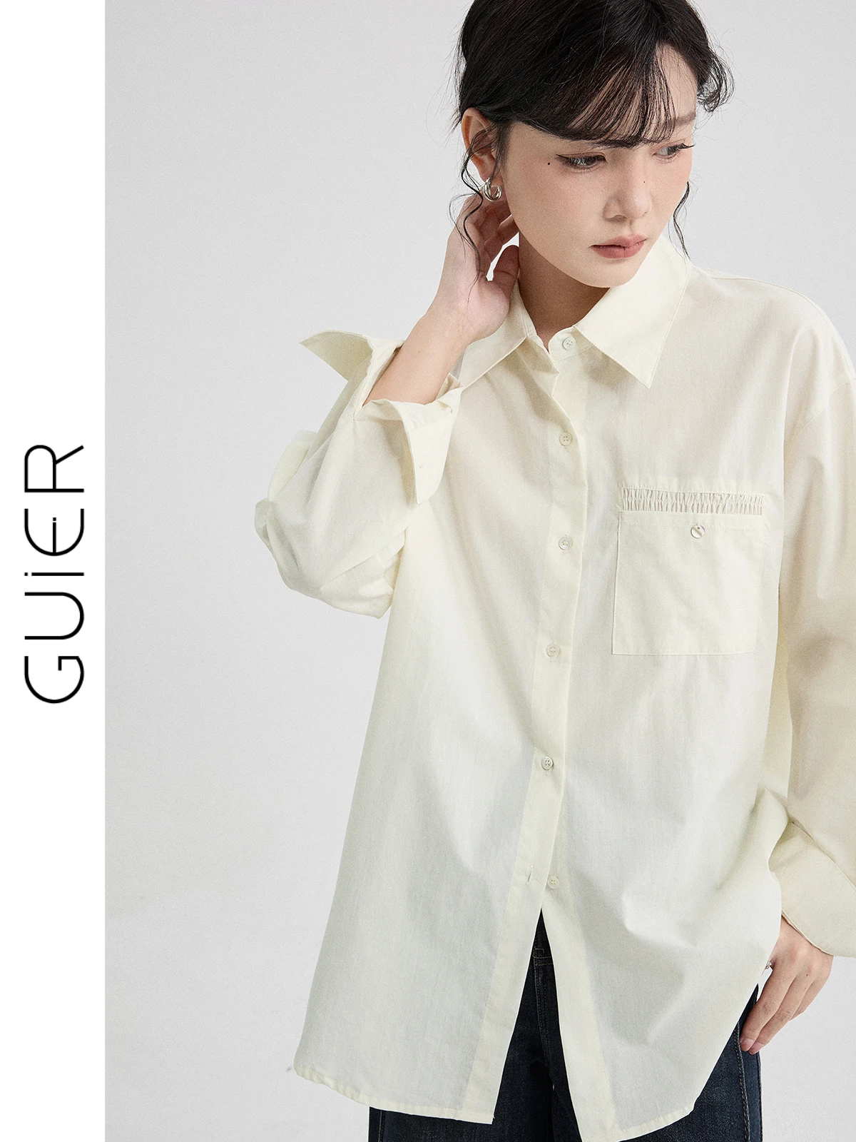 Женская свободная повседневная рубашка из чистого хлопка с длинным рукавом, весенняя новинка, универсальная, простая, элегантная, от Guier
Женская свободная повседневная рубашка из чистого хлопка с длинным рукавом, весенняя новинка, универсальная, простая, элегантная, от Guier