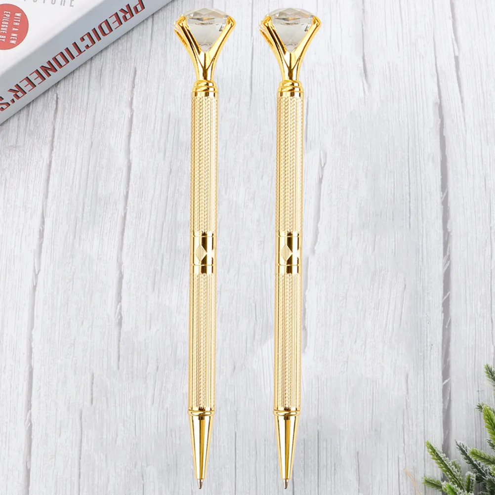 2Pcs Crystal Diamond Decorated Metal Body Ballpoint Pens for Work Study Smooth Wear Resistant Graduation Employee Gift Pen
2Pcs Crystal Diamond Decorated Metal Body Ballpoint Pens for Work Study Smooth Wear Resistant Graduation Employee Gift Pen