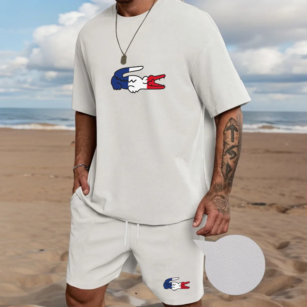 Men's loose and trendy two-piece set: summer short sleeved T-shirt and shorts, fashionable quick drying and breathable
Men's loose and trendy two-piece set: summer short sleeved T-shirt and shorts, fashionable quick drying and breathable